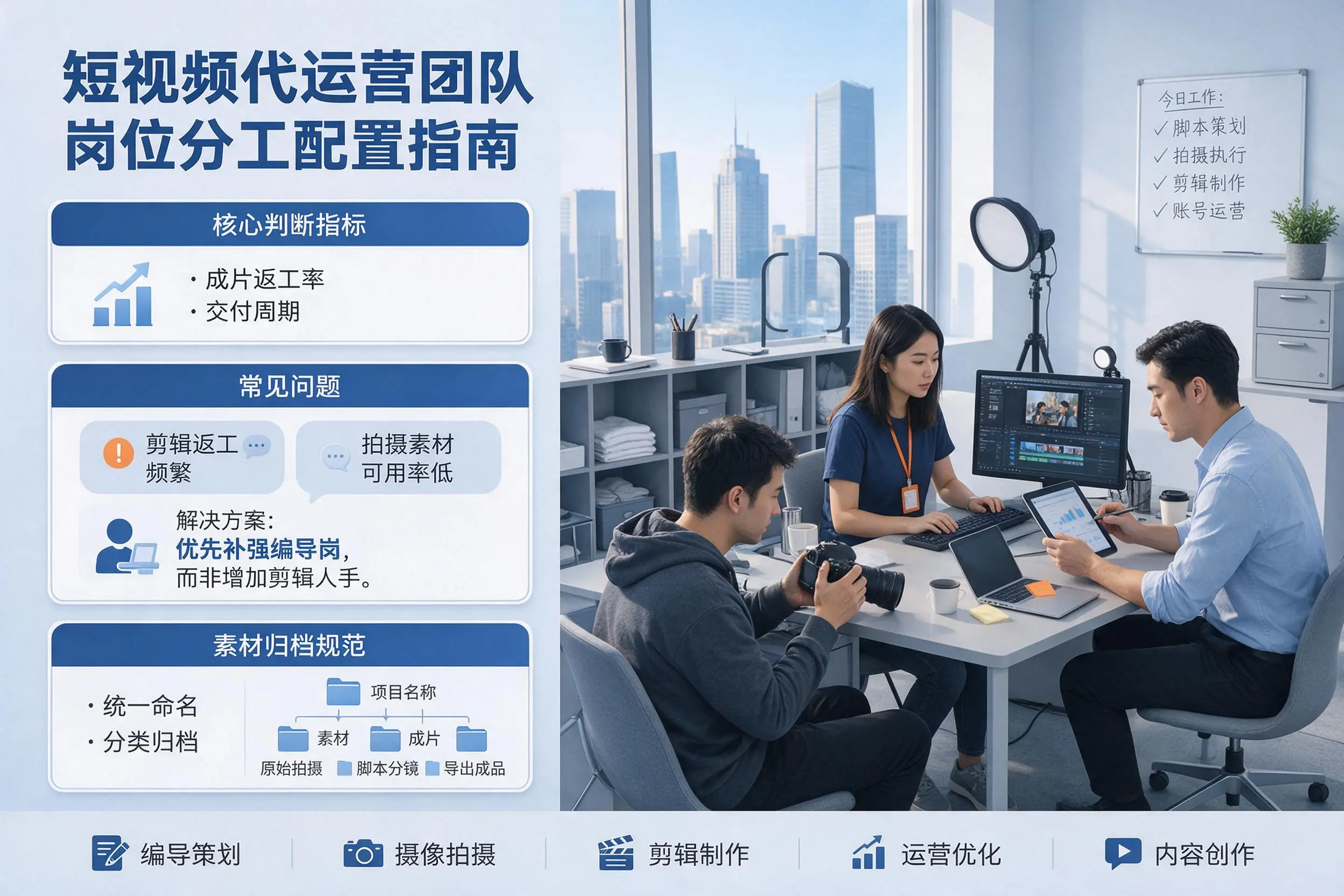 短视频代运营团队如何配置？阿拉尔企业岗位分工科普说明