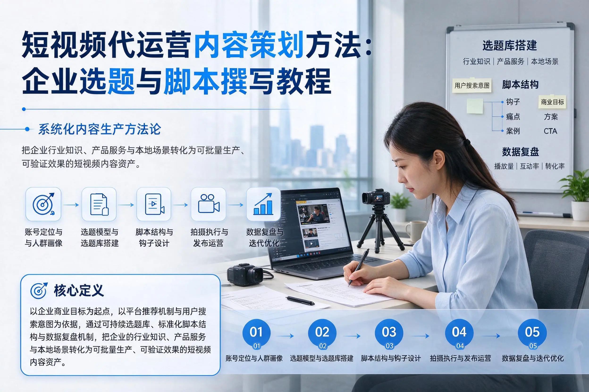 短视频代运营内容策划方法：阿拉尔企业选题与脚本撰写教程