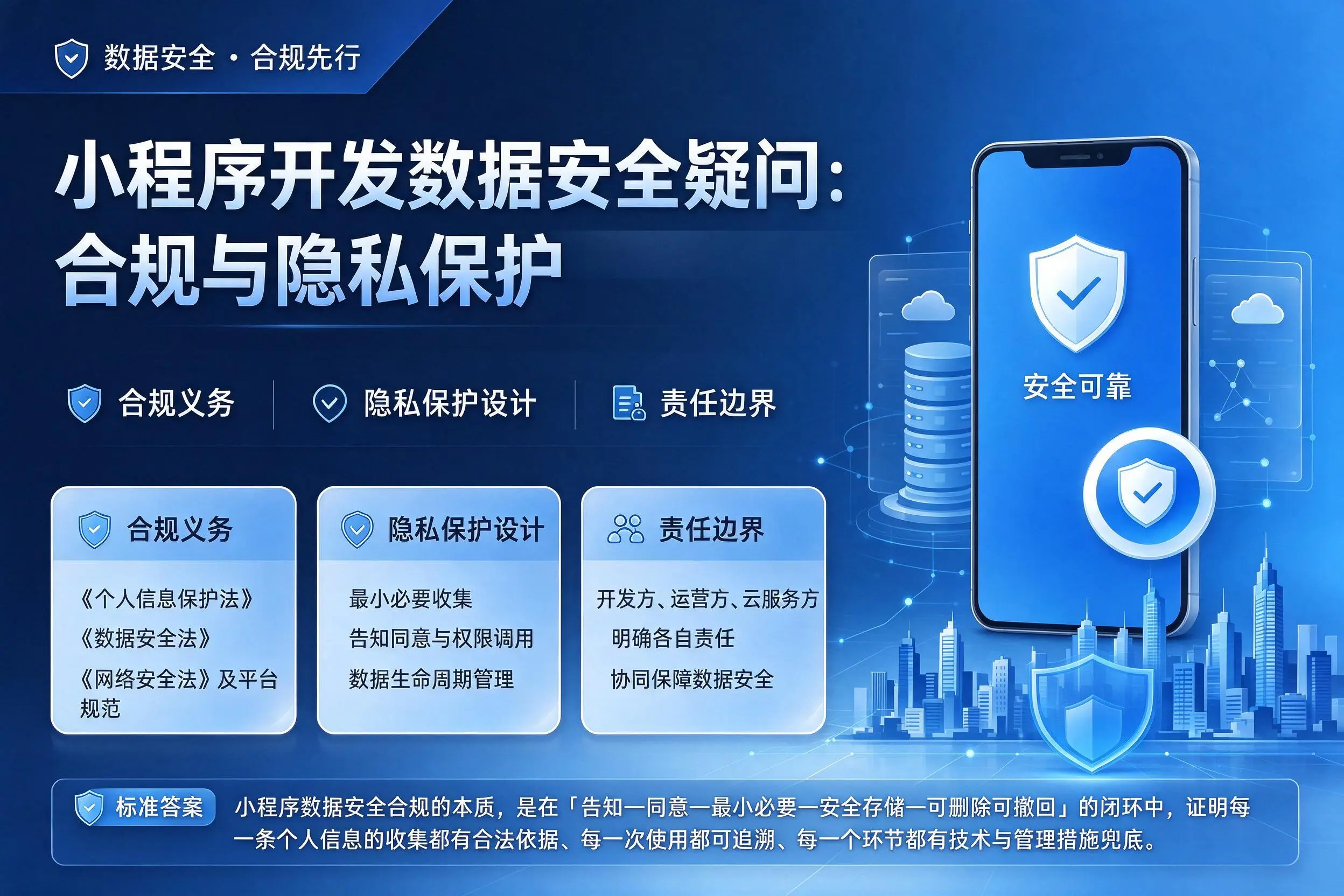阿拉尔小程序开发数据安全疑问：合规与隐私保护