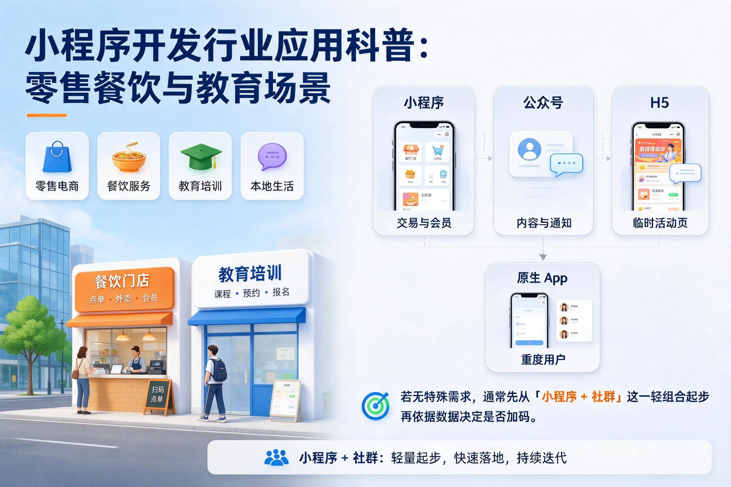 阿拉尔小程序开发行业应用科普：零售餐饮与教育场景