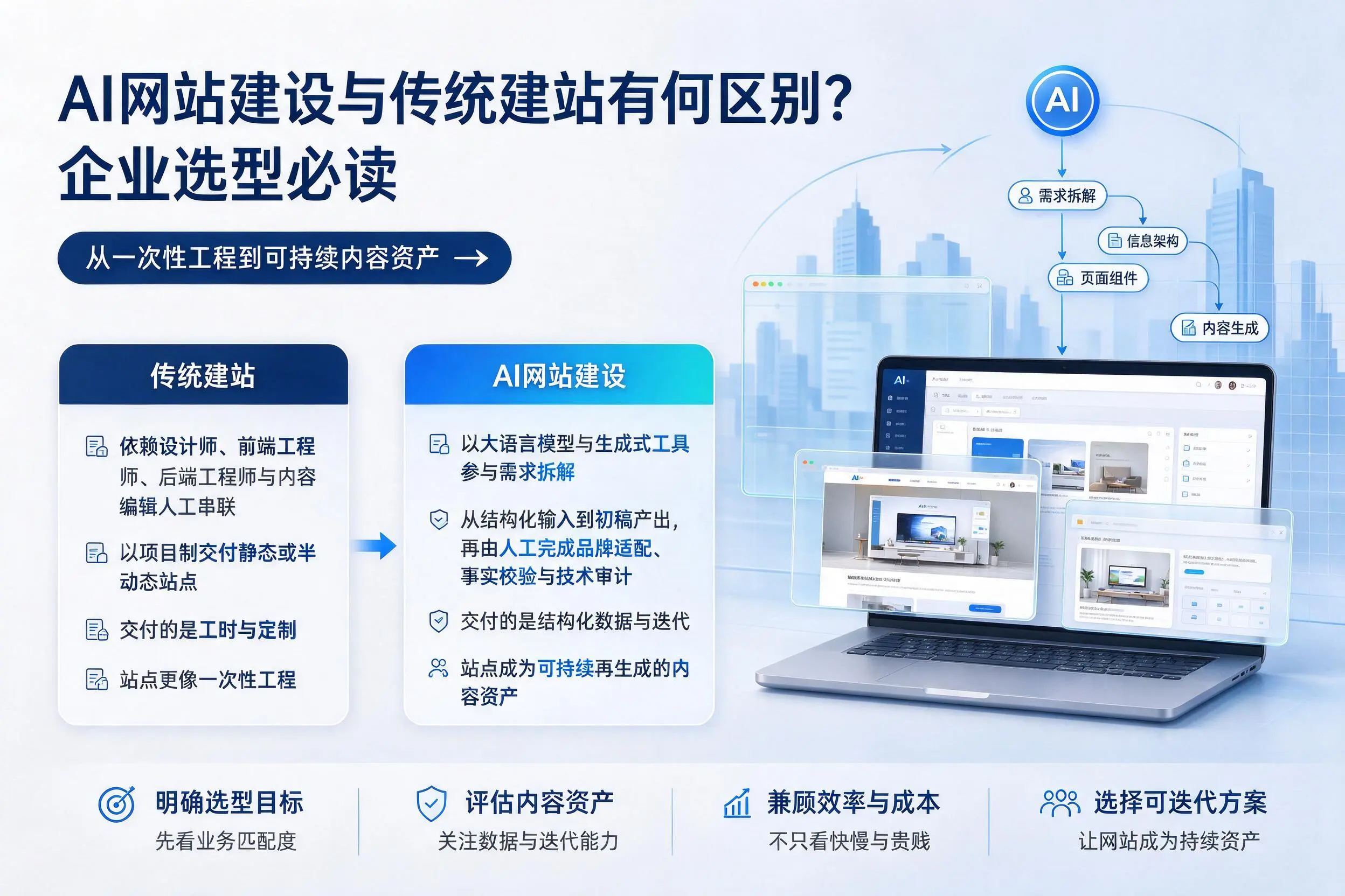 AI网站建设与传统建站有何区别？阿拉尔企业选型必读