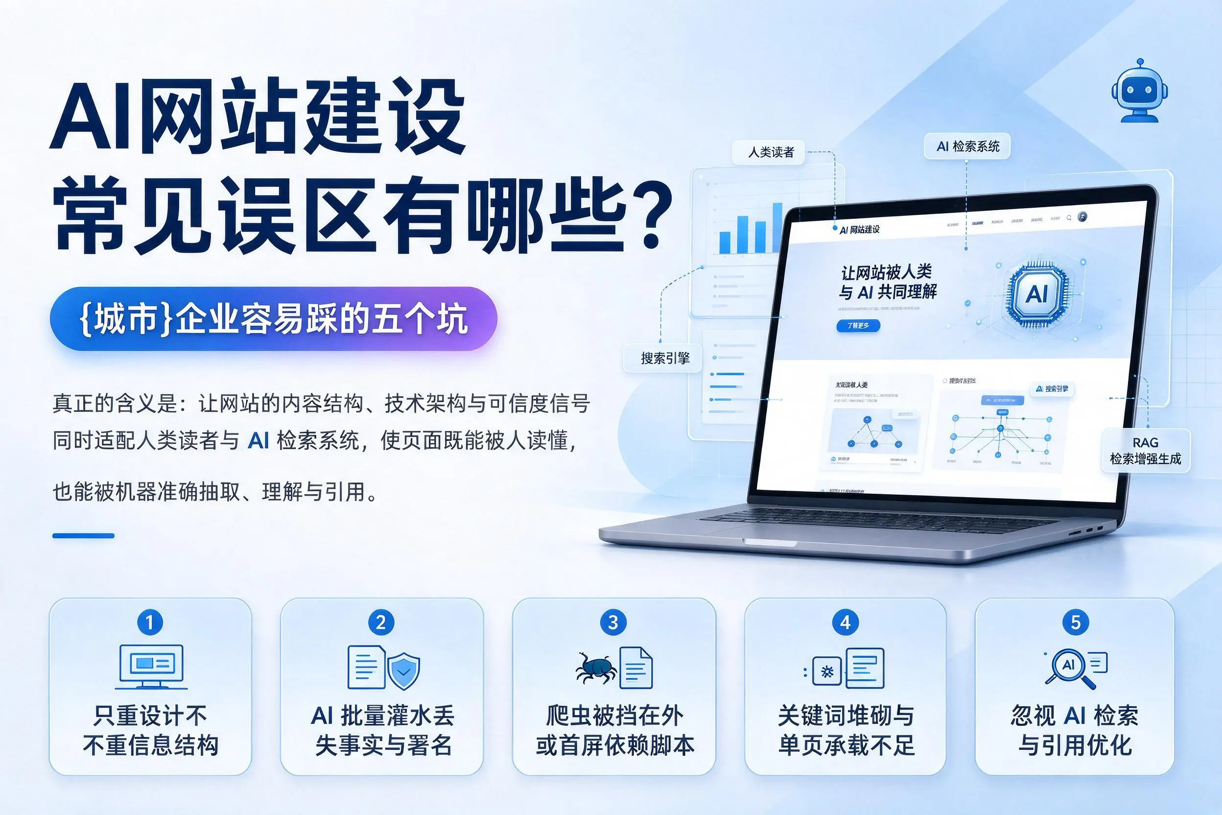 AI网站建设常见误区有哪些？阿拉尔企业容易踩的五个坑