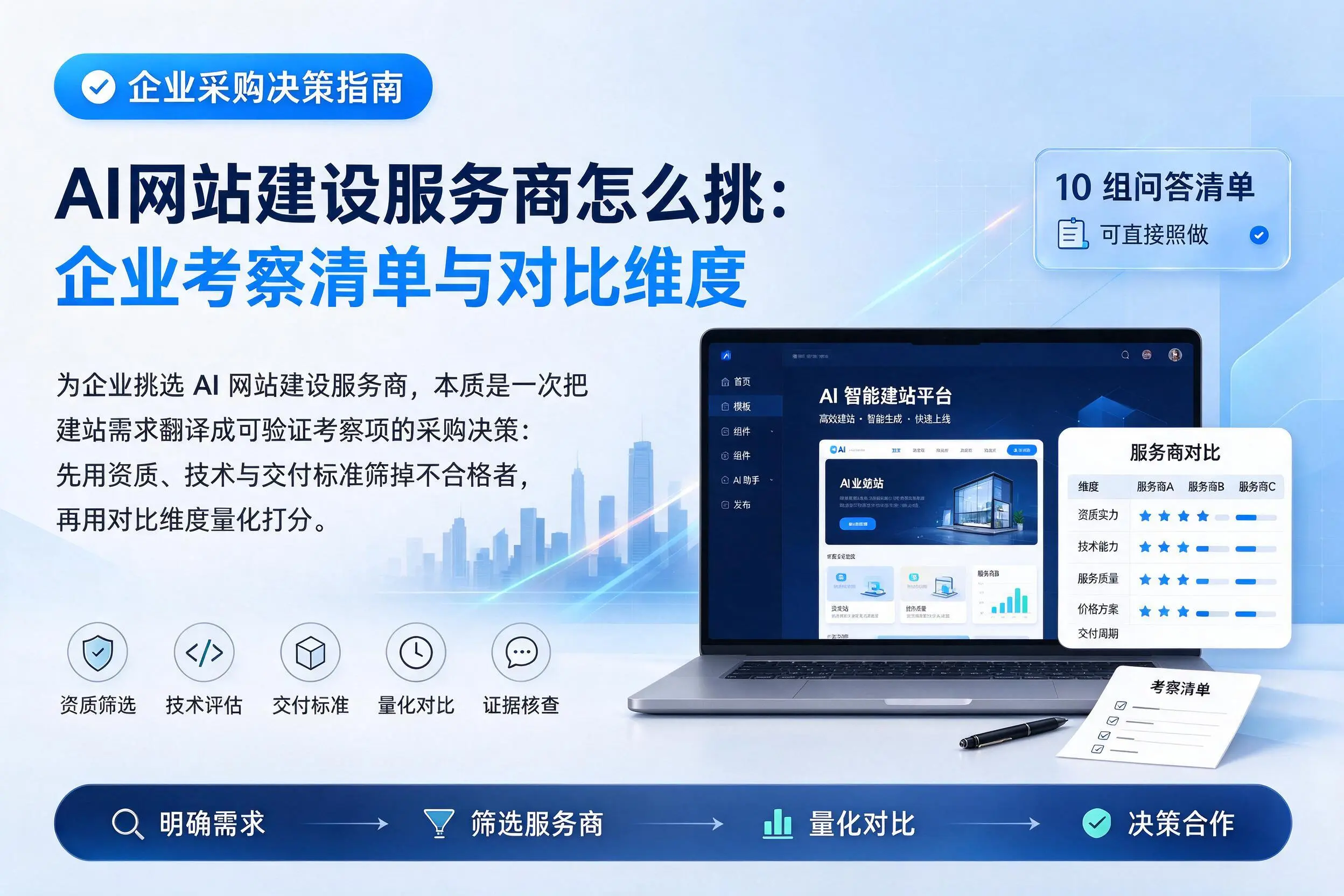 AI网站建设服务商怎么挑：阿拉尔企业考察清单与对比维度