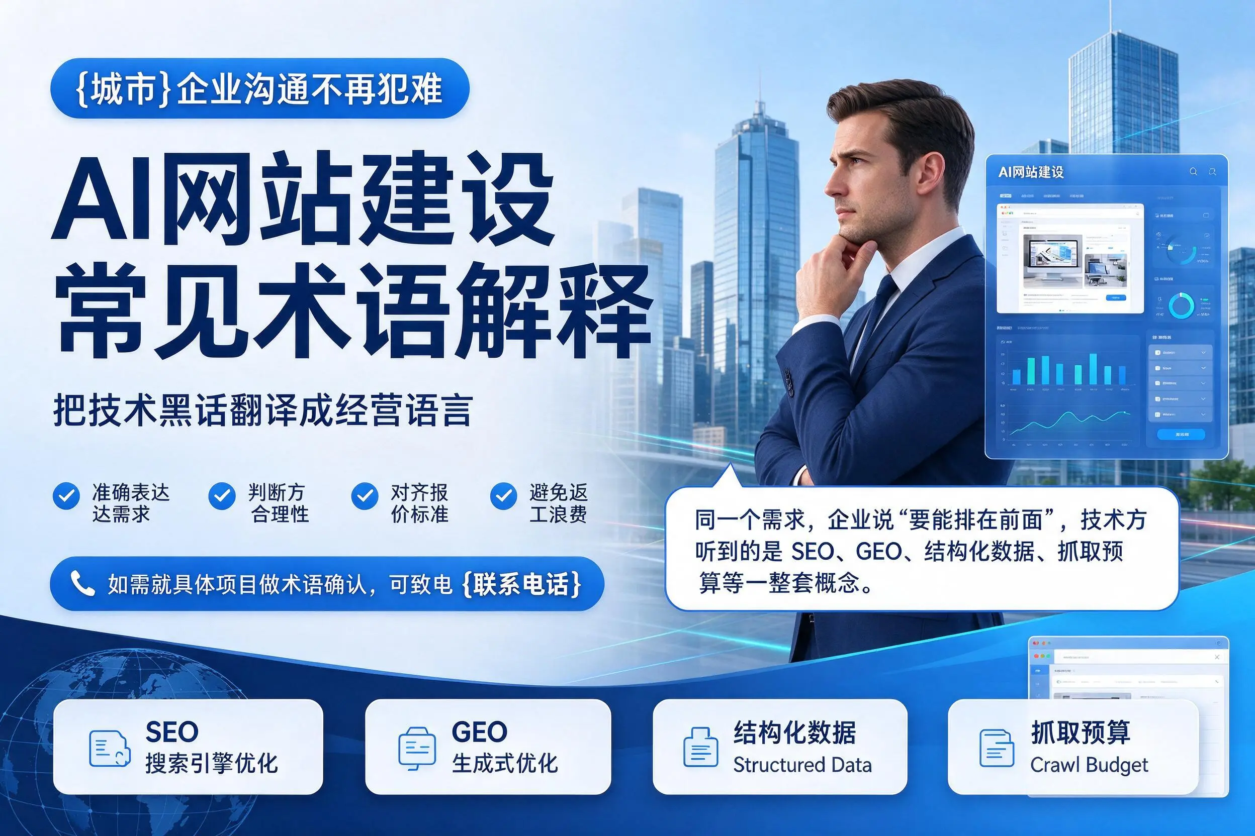 AI网站建设常见术语解释，阿拉尔企业沟通不再犯难