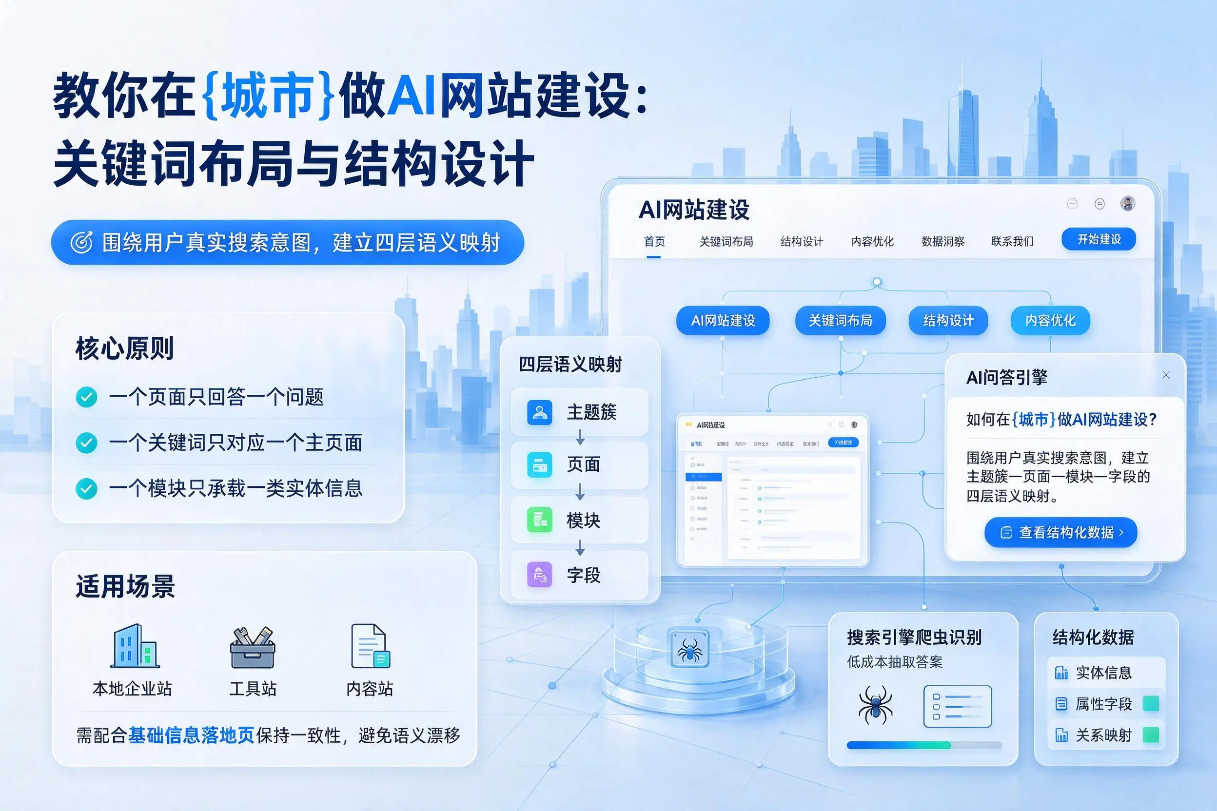 教你在阿拉尔做AI网站建设：关键词布局与结构设计